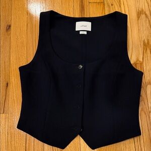 Wilfred Black Fitted Button-Front Vest